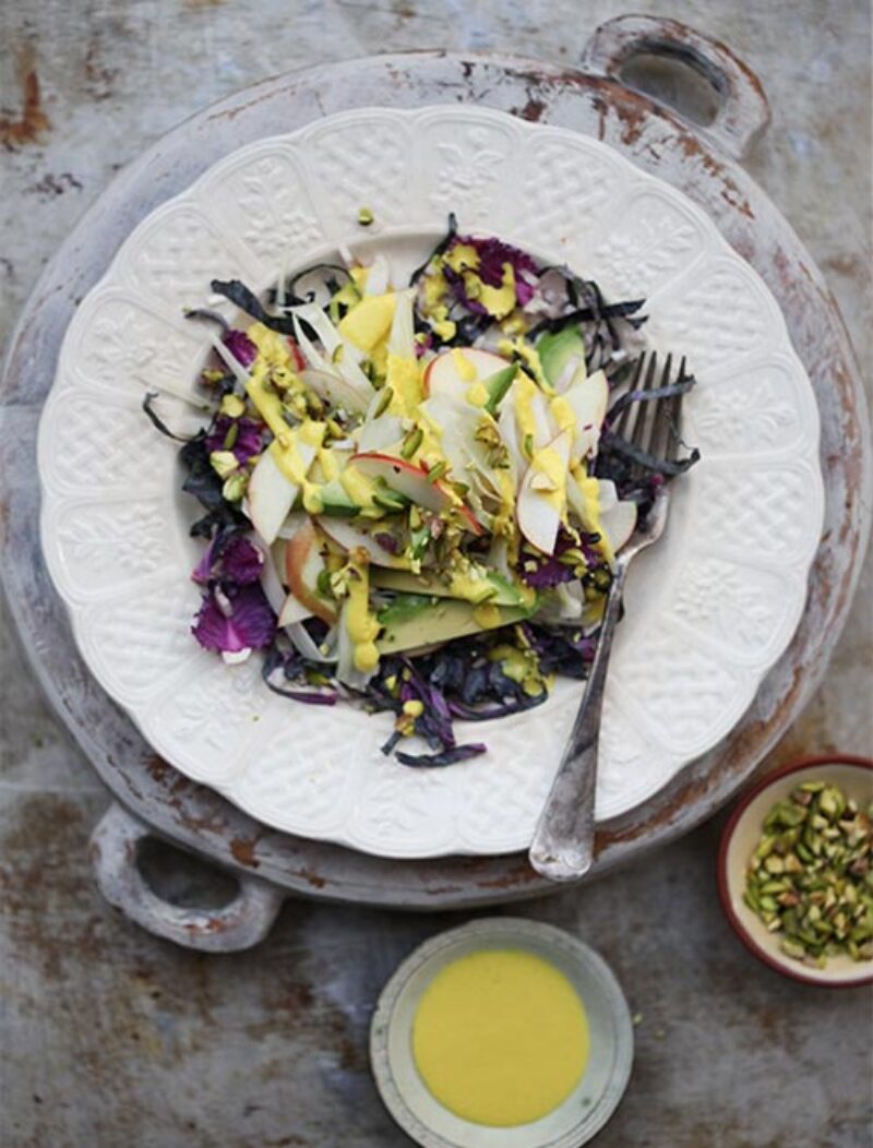 Crisp Apple & Fennel Winter Salad with Turmeric Dressing Recipe