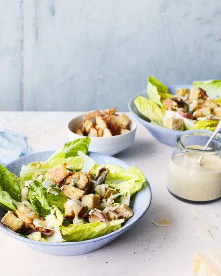 Tofu Caesar Salad with “Creamy” Tahini Dressing Recipe