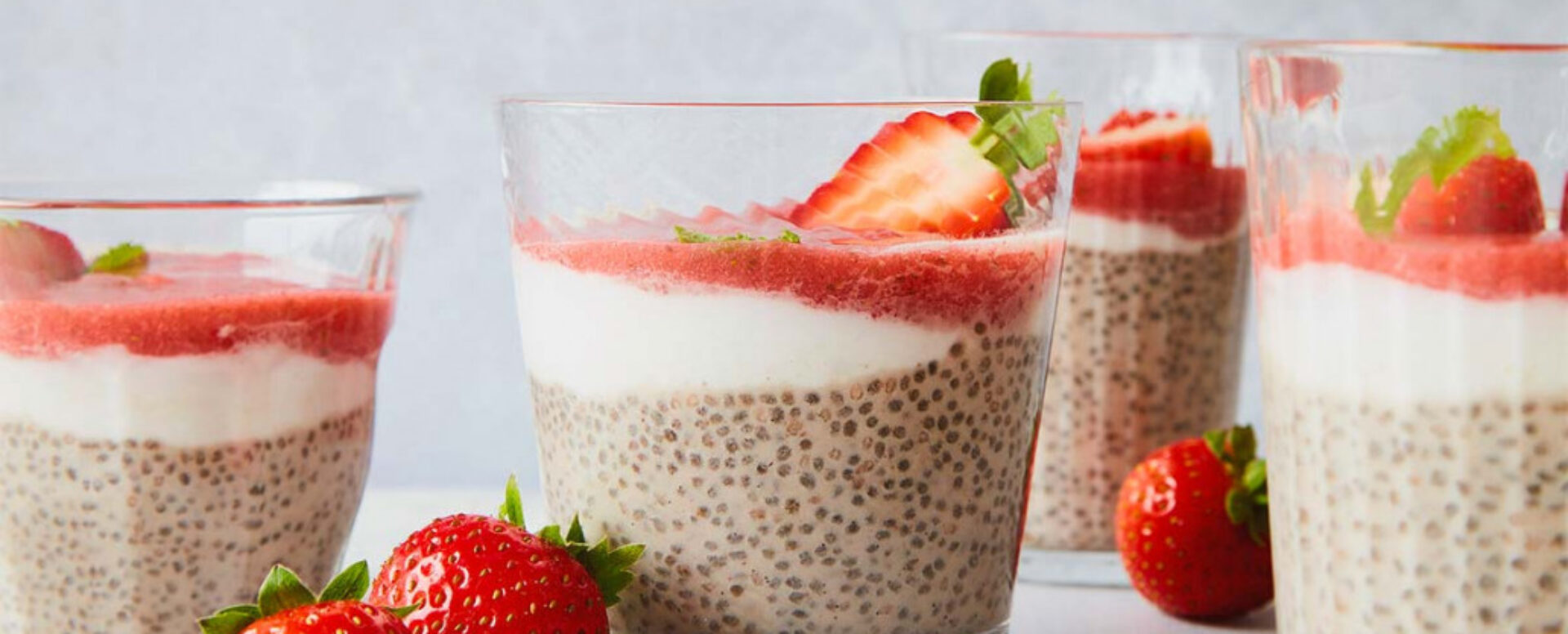 Creamy Coconut Strawberry Chia Breakfast Porridge Recipe