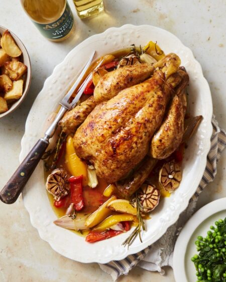 Slow Roasted Chicken with Garlic, Orange & Cyder Vinegar Recipe