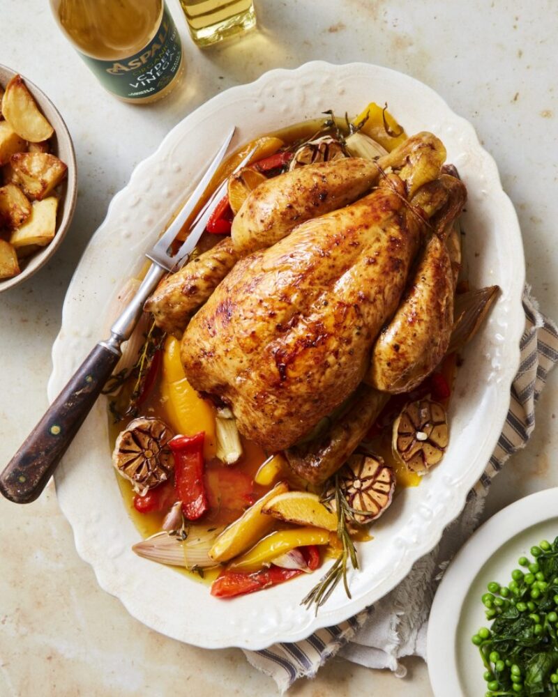 Slow Roasted Chicken with Garlic, Orange & Cyder Vinegar Recipe