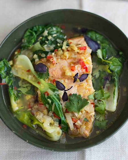 Poached Thai Salmon & Pak Choi Recipe