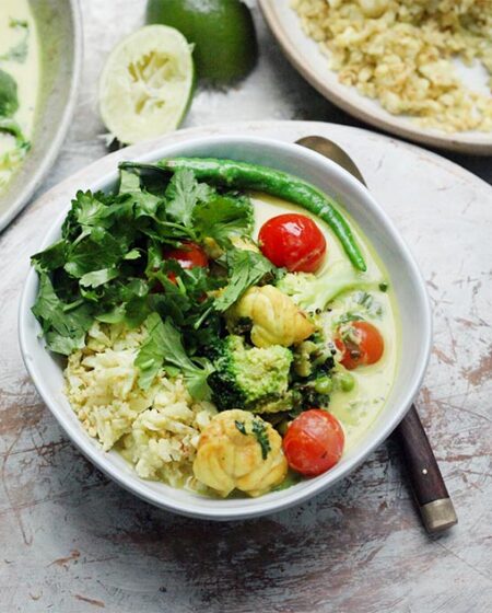 Fragrant Golden Monkfish Curry & Cauliflower Rice Recipe