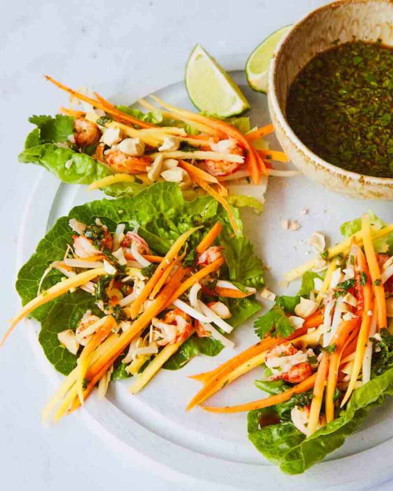Crayfish Lettuce Cups with Asian Dressing Recipe