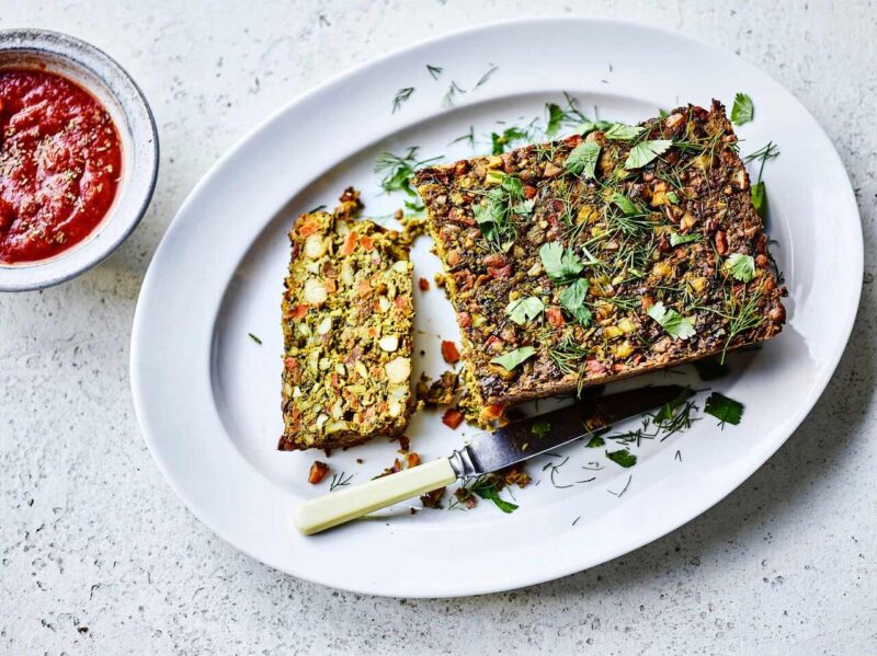 Nut Roast with a Rich Tomato Sauce Recipe