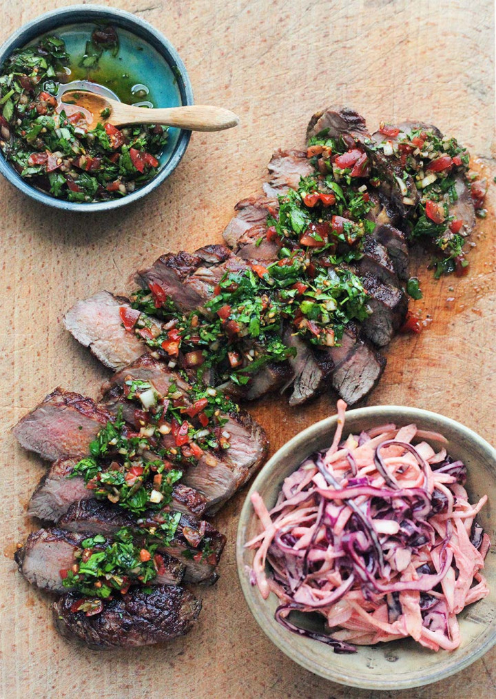 Flank Steak Sliders with Chimichurri Slaw - Life is but a Dish