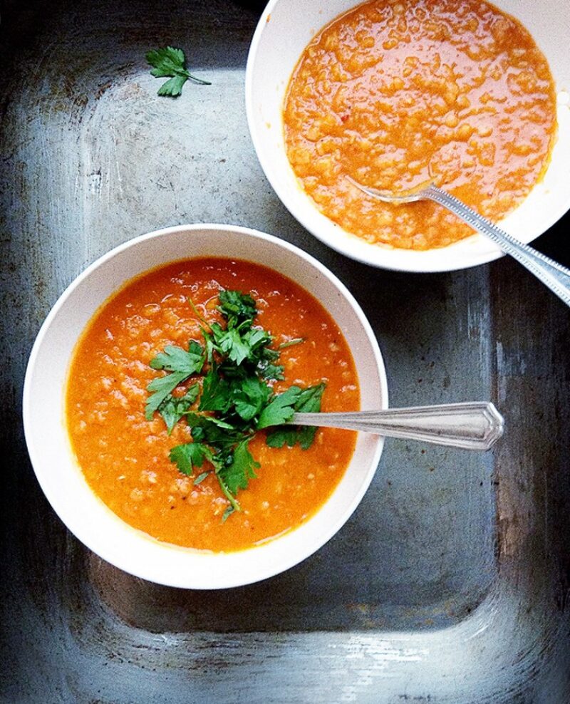 Spicy Roasted Tomato & Lentil Soup Recipe
