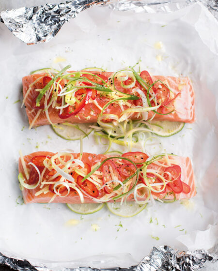 Wild Salmon Parcels with Asian-Style Salad Recipe