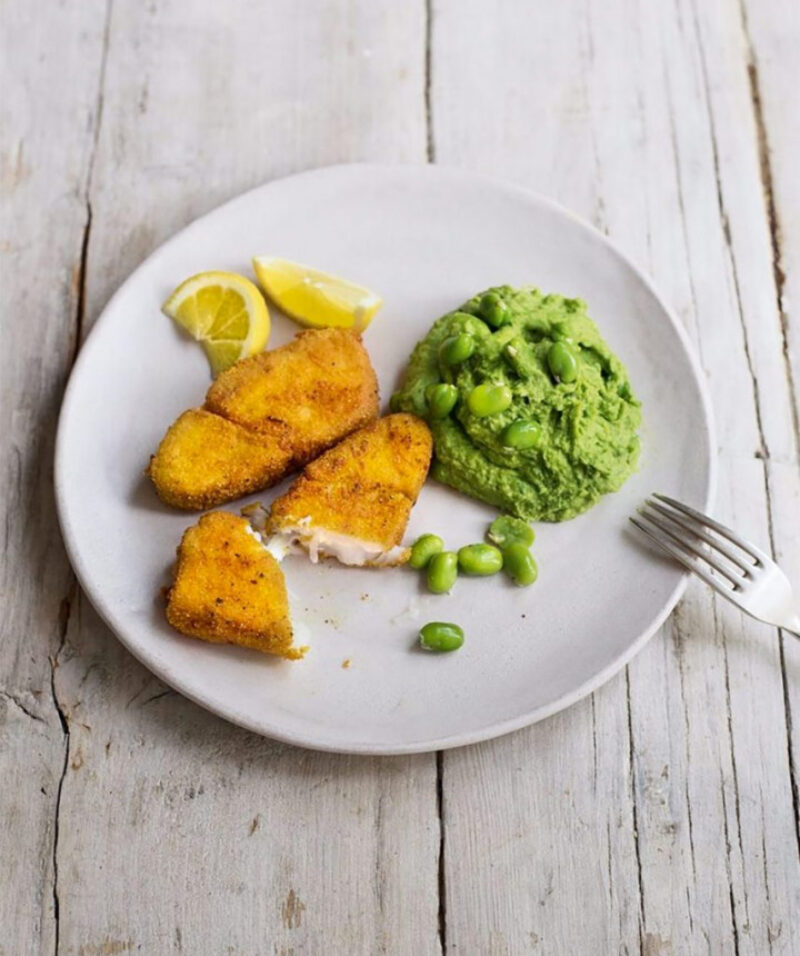 Fish Fingers with Broad Beans Recipe