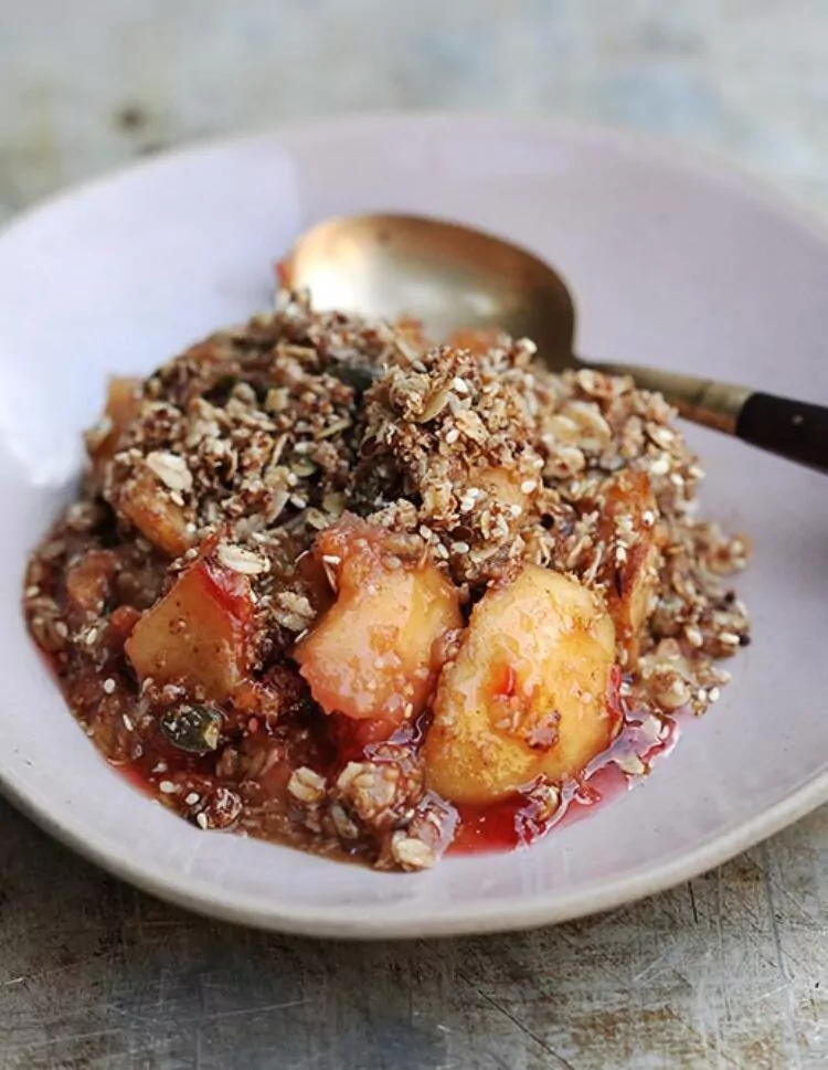 Apple & Plum Crumble with Vanilla Custard Recipe Apple & Plum Crumble with Vanilla Custard Recipe