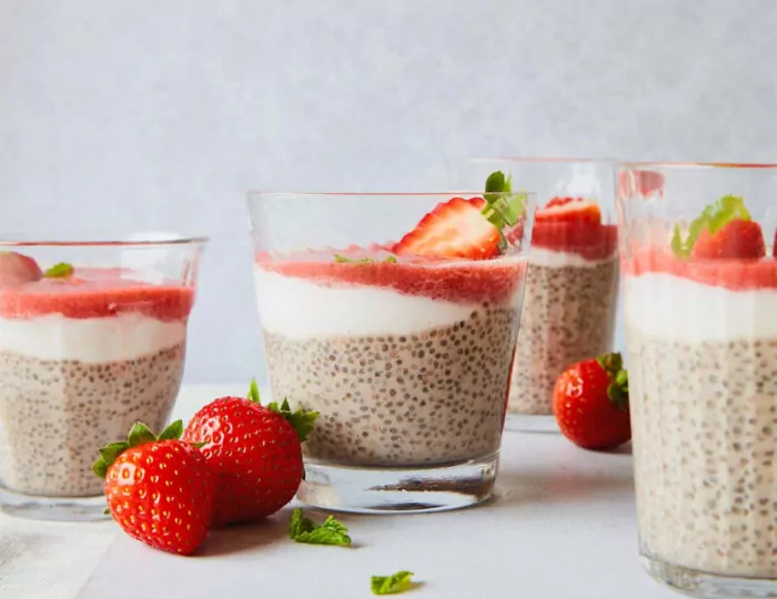 Creamy Coconut Strawberry Chia Breakfast Porridge Recipe