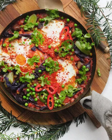 Shakshuka using leftover vegetables